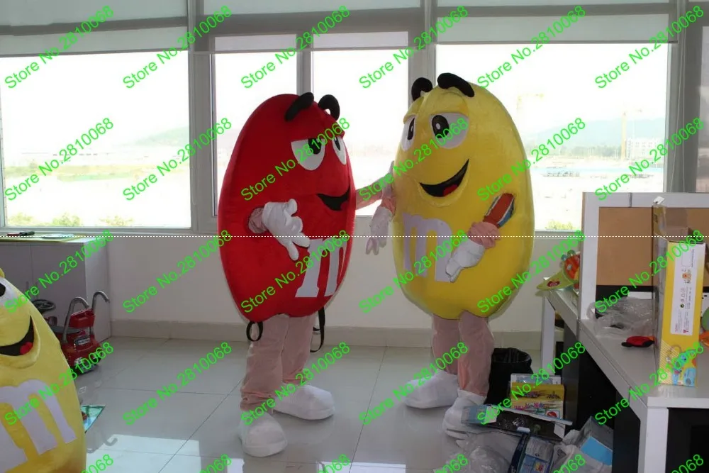 Syflyno эва материал красный желтый шоколад M бобы талисман костюм конфеты