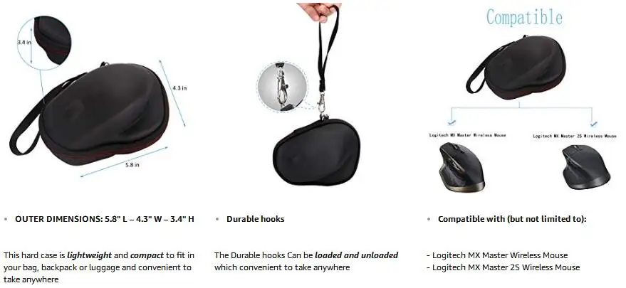 LTGEM жесткий защитный чехол для logitech MX Master/logitech MX Master 2S беспроводная мышь-переносная сумка для хранения