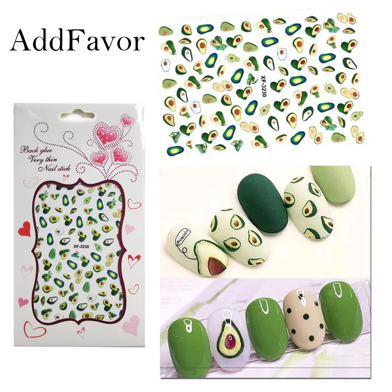 Addfavor, 2 шт, цветок, лист, милый стикер для ногтей, самоклеющиеся 3D наклейки для дизайна ногтей, наклейка, летнее украшение для ногтей для женщин, девочек, детей