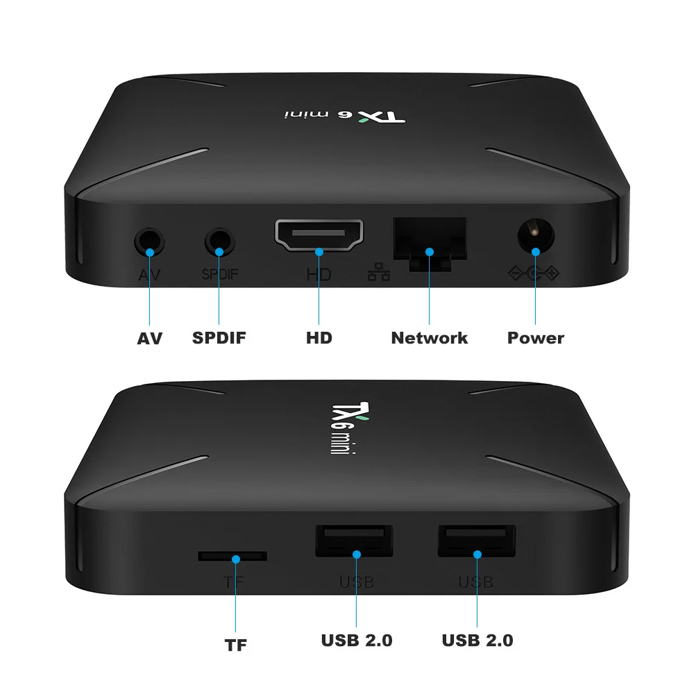 TX6 мини 4K ТВ коробка Android 9,0 2 Гб 16 Гб Allwinner H6 четырехъядерный USB3.0 2,4G Wifi проигрыватель Google PK TX3 X96