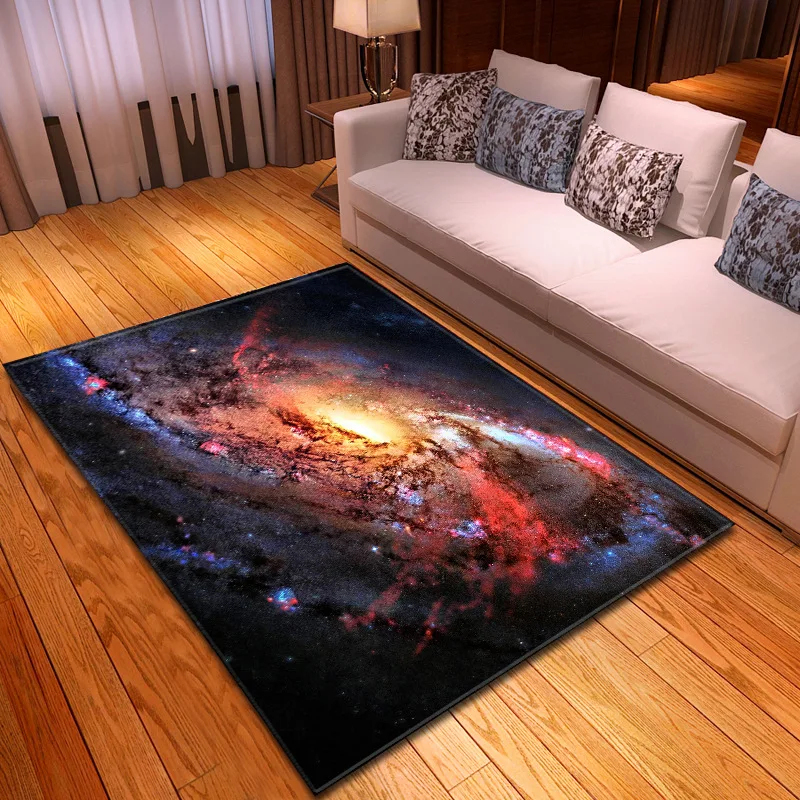 Galaxy Space Stars напечатаны 3D ковры для гостиной, спальни, коврики для гостиной, чайный коврик для стола, мягкий фланелевый декоративный ковер большого размера - Цвет: 1