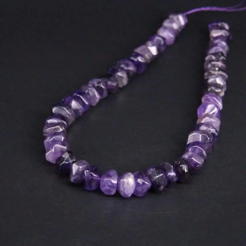 Граненые бусины из натурального аметиста круглые россыпью искусственные