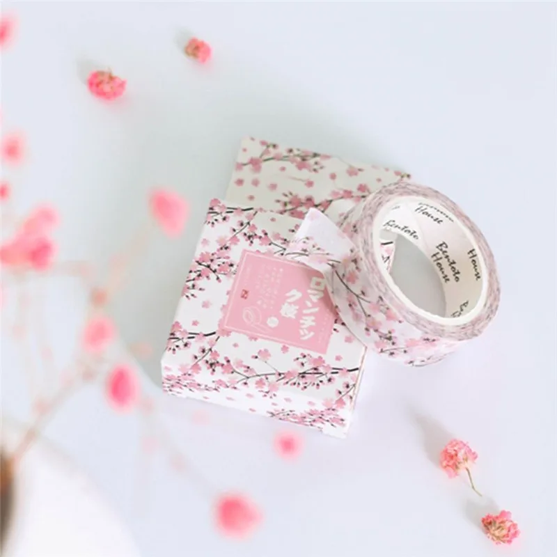 Cherry Donut Watercolor Flowers Decorative Washi Masking Tape DIY Scrapbooking Office Stationery Adhesive Tape Diary Album Decor