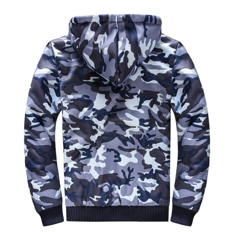 2018 camouflage Super Warm Hoodies Sweatshirts for Men Winter Thick Fleece Men's Jackets Casual Zip up Hoody Adult Coats Top | Мужская