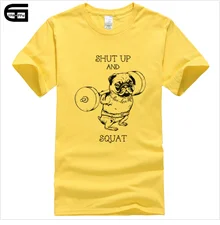 Euro Size Casual Cotton GO HARD OR GO HOME Pug Printed Men crewneck T Shirt Short Sleeve O-Neck Male Tops&Tees T421