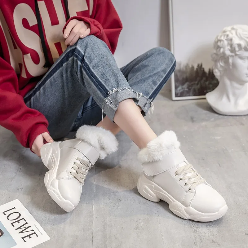 HEE GRAND/Новые Зимние ботильоны женская обувь на плоской платформе с искусственным