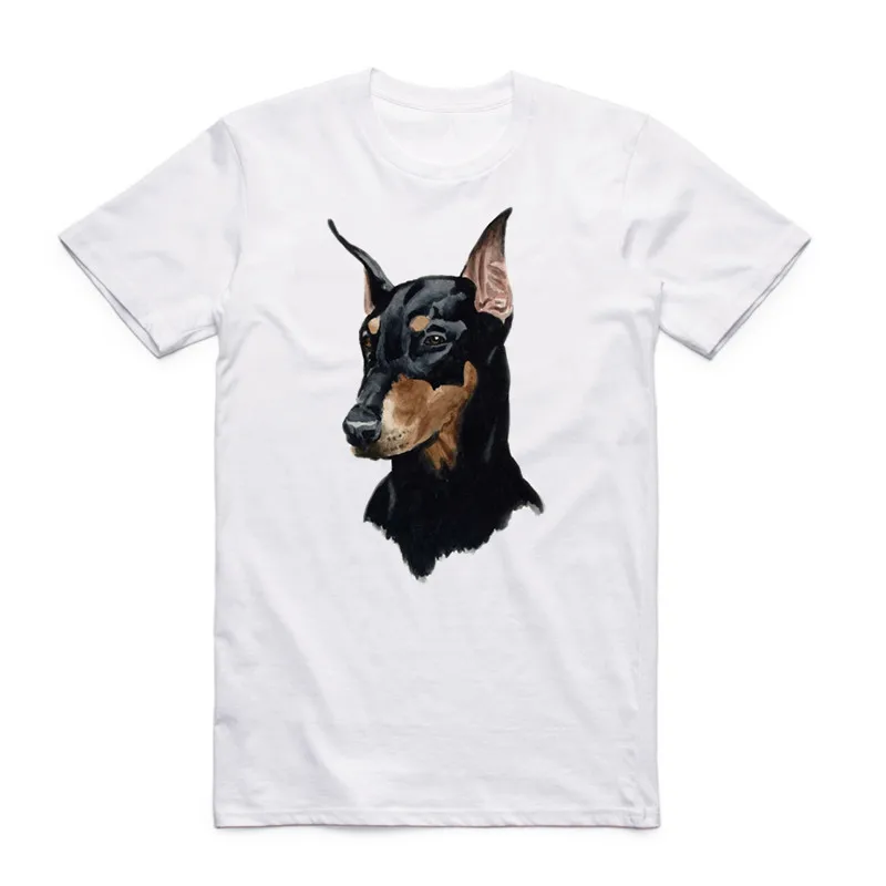 Футболка Doberman с принтом для мужчин и женщин модная Повседневная рубашка круглым