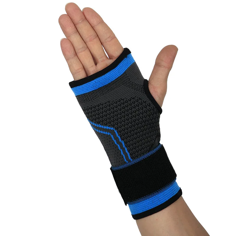 Light blue 1 шт. эластичный спортивный браслет для поддержки запястья, регулируемый браслет, компрессионный наручный рукав, защита рук, Палм, бинты, перчатки - Цвет: Light blue