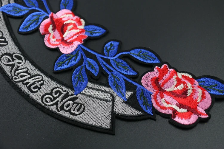 Голубого цвета с Цветочным Рисунком Листьев Патч вышитые патчи утюг на для