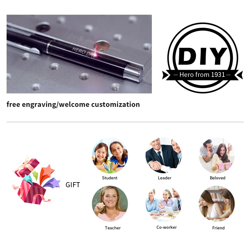 Ручки перьевые Hero с золотым наконечником из кристалла для офиса и делового письма, перо Iraurita с подарочной коробкой, гладкая ручка 1110.