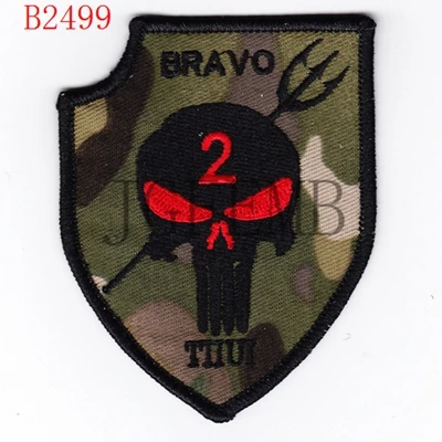 Боевая морская особая группа быстрого развёртывания SEAL TEAM BRAVO SkullS TIIUI Morale вышивка патч - Цвет: B2499