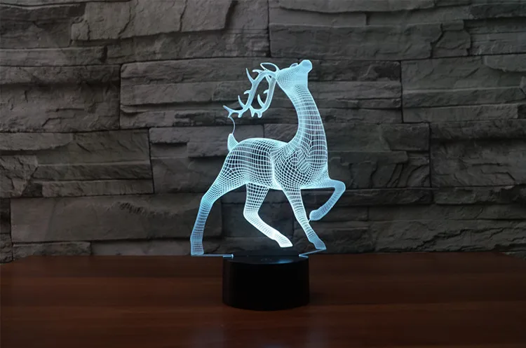 

3D LED Night Light Sika Deer 7 Colors Light For Home Decoration Lamp Amazing Visualization Optical Illusion Sensor