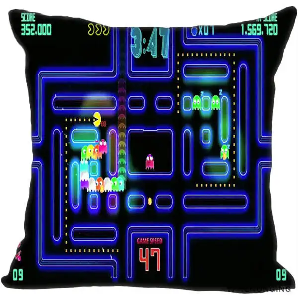 Декоративная Наволочка на заказ Pacman Championship квадратная Наволочка на молнии лучший подарок 35X35,40x40,45x45 см(одна сторона) 180516-04 - Цвет: Square Pillowcases