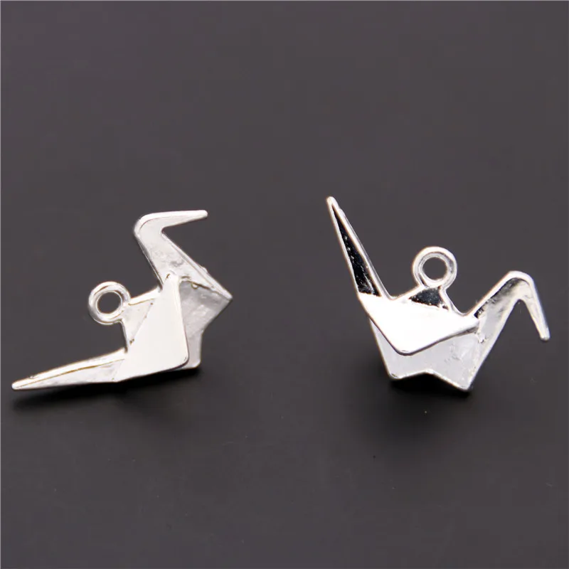 8 шт. серебряный цвет тысяча бумажных кранов Подвеска из сплава DIY оригами