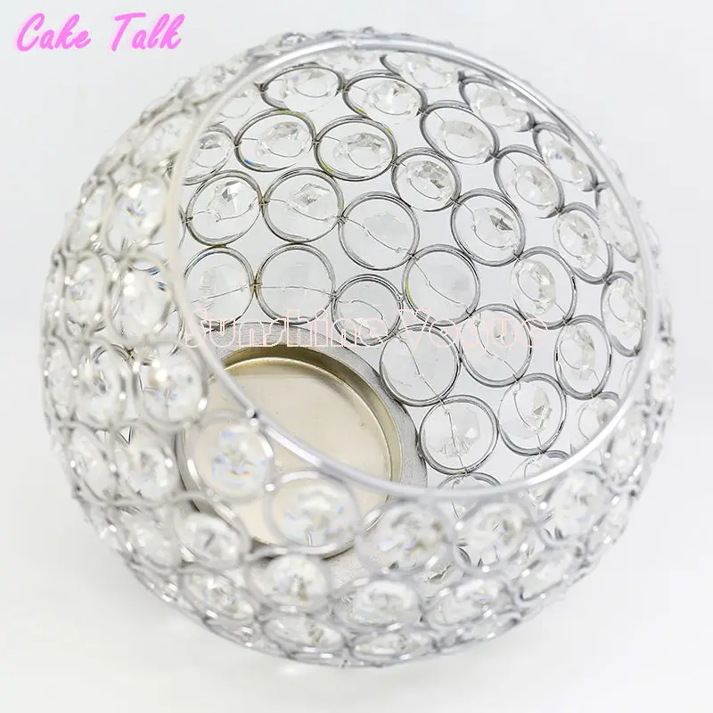 Хрустальная шаровая свеча держатели серебро металл европейский стиль украшение