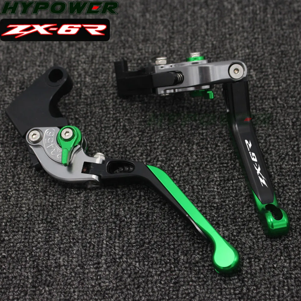 Для Kawasaki ZX 6R ZX6R 1995 1999 1996 1997 1998 зеленый и Титан CNC регулируемые складные рычаги