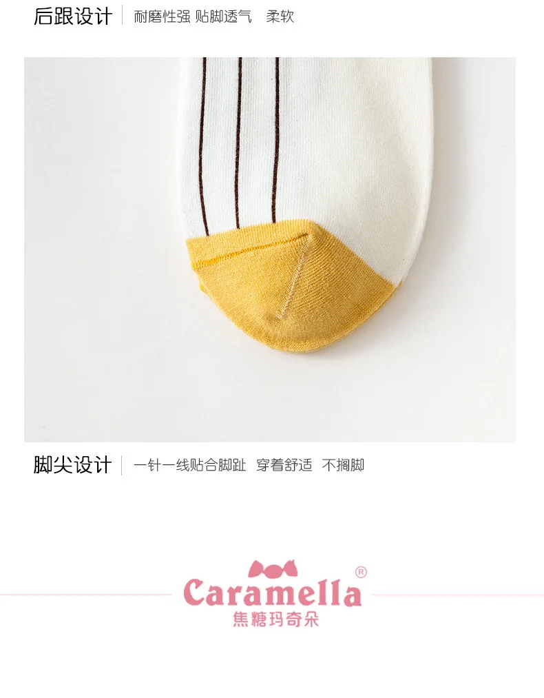 Caramella/осенне-зимние женские носки с новым рисунком, жаккардовые носки с вышивкой фруктов, короткие носки с животными, 3 пара/лот