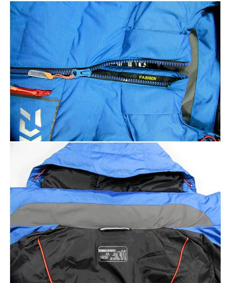Men Outdoors Winter White Duck Down DAIWA Fishing Jacket Warm Windproof Breathable Mountaineering Clothing Fishing Clothes