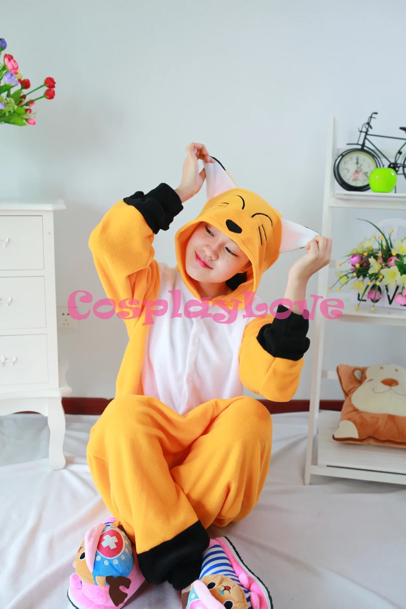 Пижама в виде апельсиновой лисы костюм для косплея животных коралловый Женский