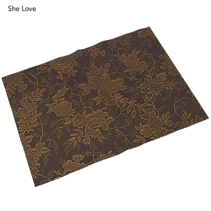 She Love A4 винтажная цветочная ткань из искусственной кожи для сумок с бантом 21x29 см