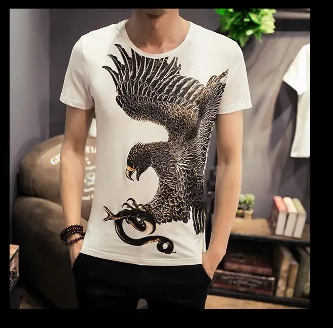 Лидер продаж 2017 модная мужская Базовая футболка с короткими рукавами облегающая