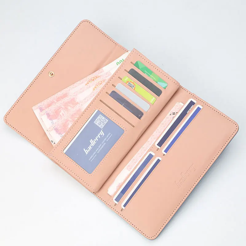 Новинка из искусственной кожи бумажник Для женщин бренд Простой Длинный Дизайн 3