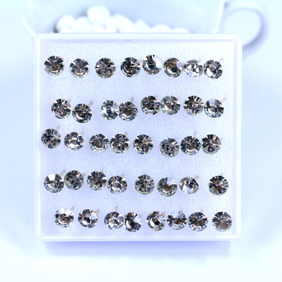 Бесплатная доставка фабричные дешевые 6 мм блестящие стразы AA пластиковые серьги