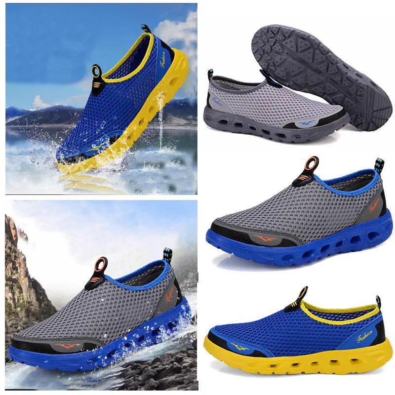 

YJP 2019 New Arrival Shoes Men Casual Outdoor Beach Comfortble Sneakers Running Sports Mesh Shoes Climbing Lightweight