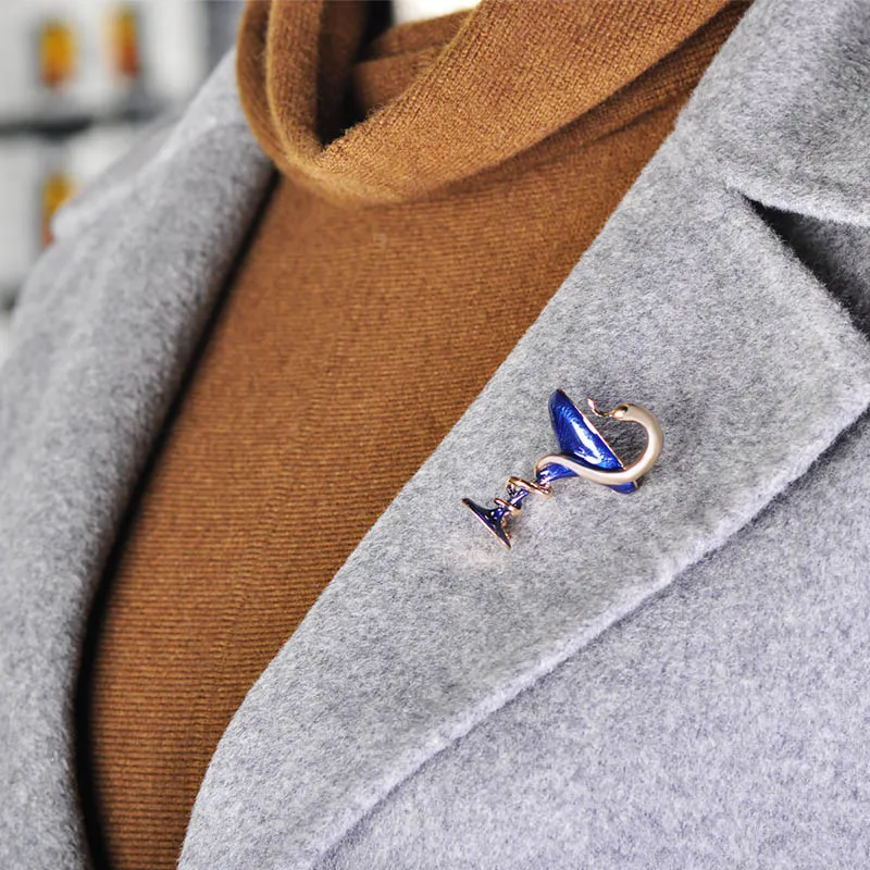 Оптовая продажа 6 шт./партия Модная змейковая брошь эмаль из сплава в виде