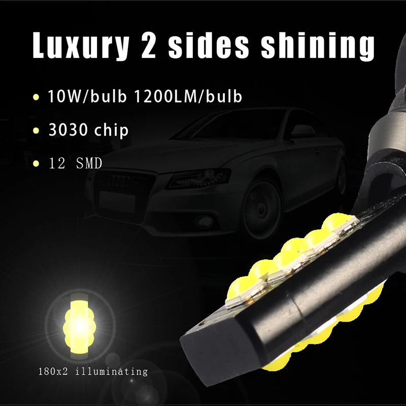 AILEO 9005 9006 Светодиодная лампа 3030SMD Автомобильные противотуманные фары H16(JP) HB3 H9 HB4 H8