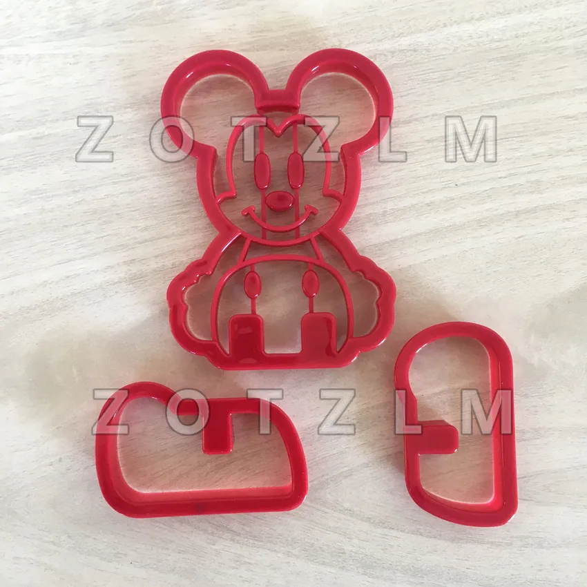 3 шт./набор милый мультфильм 3D мышь пластиковые стереоскопические формочки для