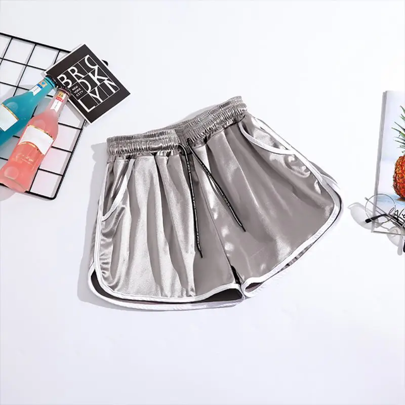 Летние женские модные корейские свободные короткие штаны с высокой талией