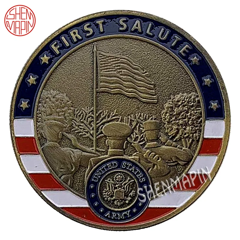 Памятная монета для первого здоровья армии США, знак верности, дух солдата, медаль на честь, старинная бронза