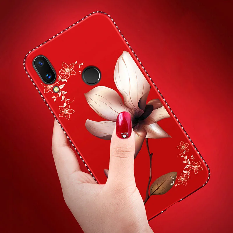 Рельефный чехол с бриллиантами для Xiaomi Mi 9 SE 8 Lite A1 A2 Redmi 7 Note 4 4X 5 5A 6 Pro Lily цветочный