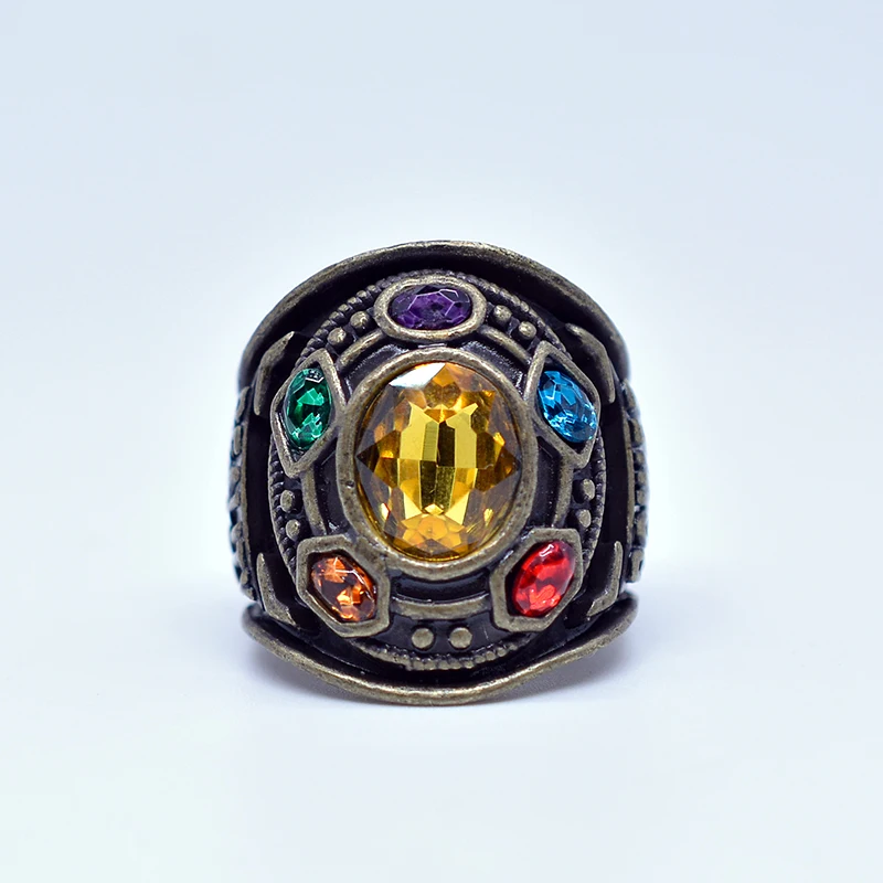 Bronze 9 Фильм Мстители: Endgame Thanos power Ring Косплей бесконечная перчатка кольцо циркон Мужчины Хэллоуин реквизит - Цвет: Bronze 9