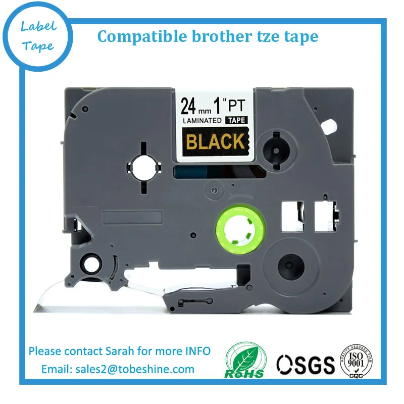

24mm gold on black tz354 compatible brother tze tape for p touch label tape maker tze 354 tze-354 tze354