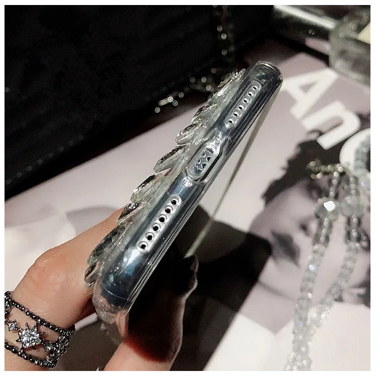 XSMYiss Bling С кристалалми и стразами чехол на заднюю панель из ТПУ чехол для телефона чехол для iphone X 11 Pro MAX 5S 6 6s 7 8 Plus XR Xs Max Защитный чехол