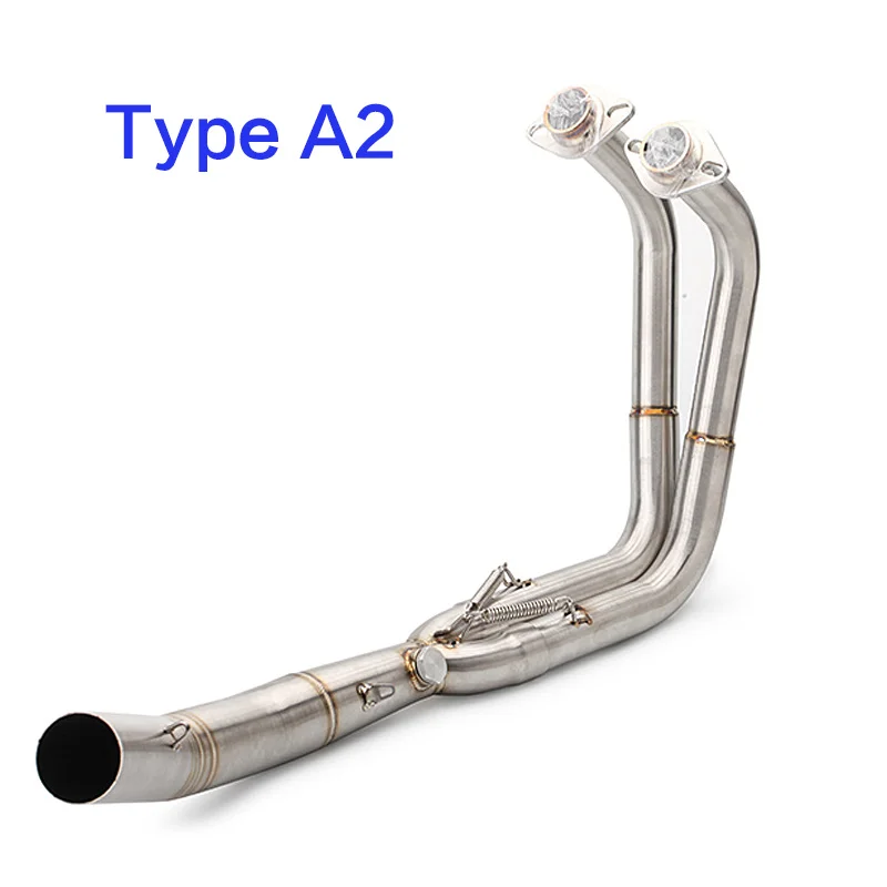 Z400 Ниндзя 400 Передняя полная выхлопная система для мотоцикла Kawasaki, модифицированная нержавеющая стальная средняя труба, глушитель Slip-on.