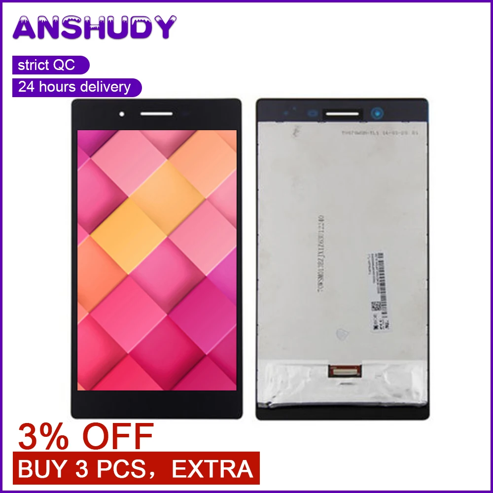 Черный Для Lenovo Tab3 3 7 730 TB3-730 TB3-730X TB3-730F TAB-730 сенсорный экран дигитайзер + ЖК-дисплей
