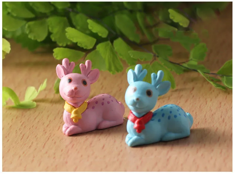 2019 1Pcs Cute Cartoon deer DIY Resin Fairy Garden Craft Decoration Miniature Micro Gnome Terrarium Gift F0202 | Дом и сад