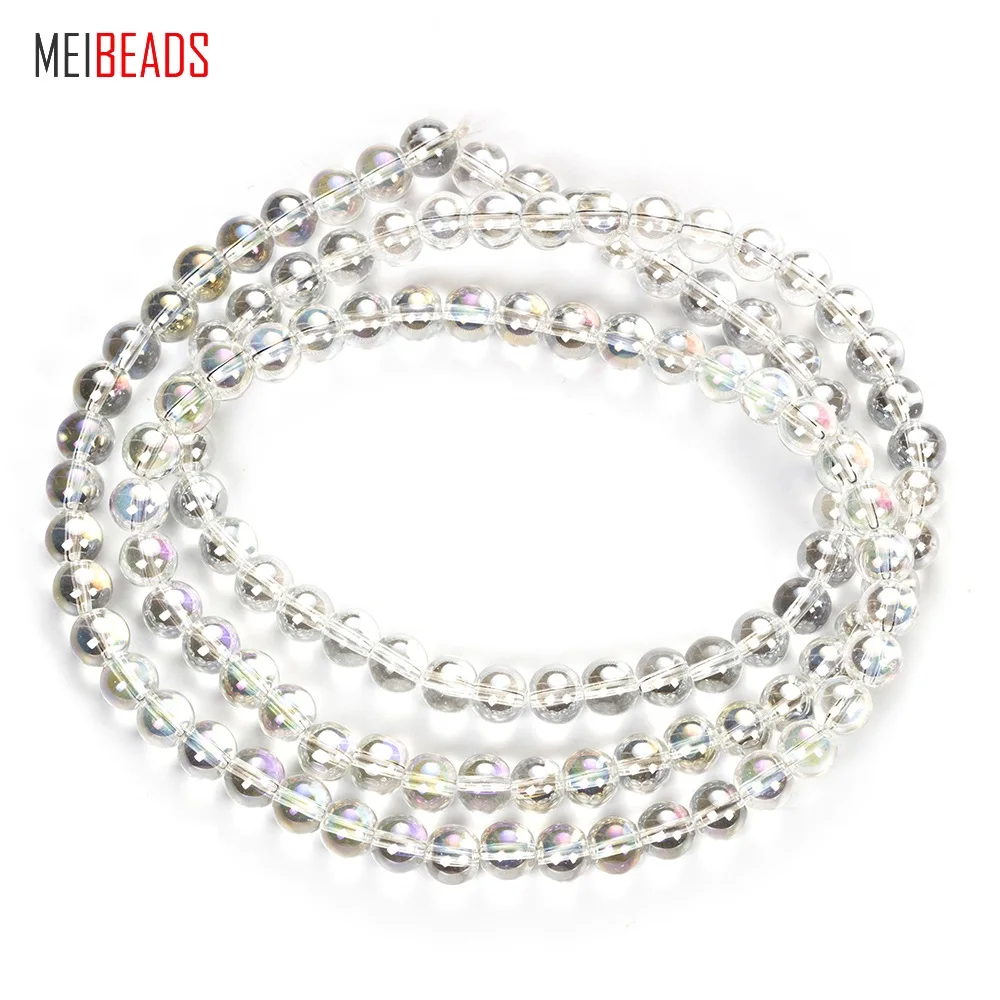MEIBEADS 8 мм прозрачный стеклянный круглый разделитель стеклянные бусины
