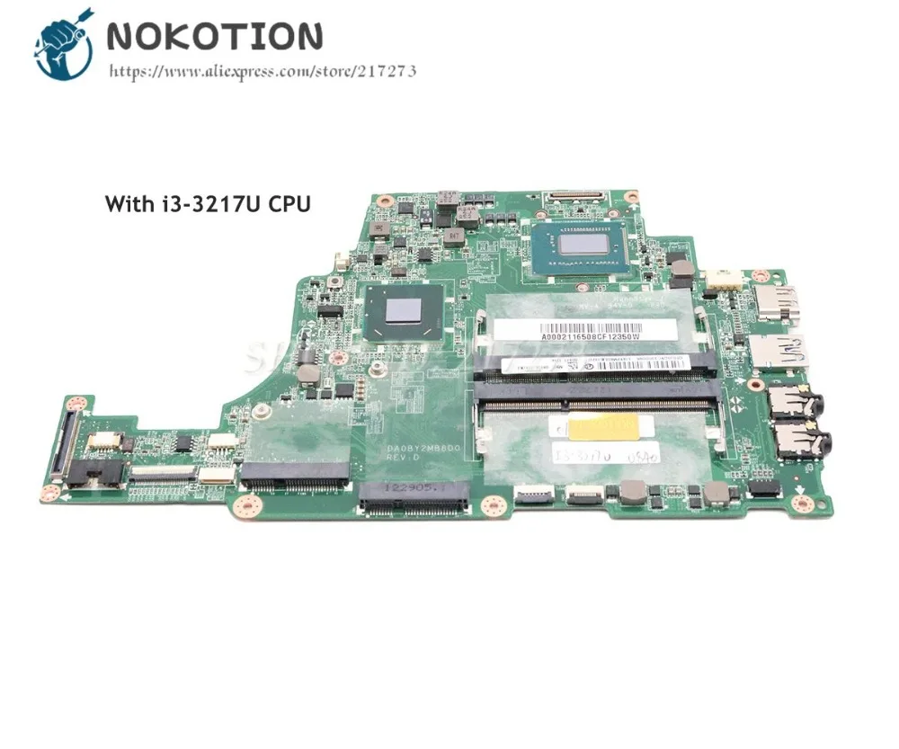 

NOKOTION для Toshiba Satellite U840 U845 Материнская плата ноутбука SR0N9 I3-3217U ЦПУ HD4000 A000211650 DA0BY2MB8D0
