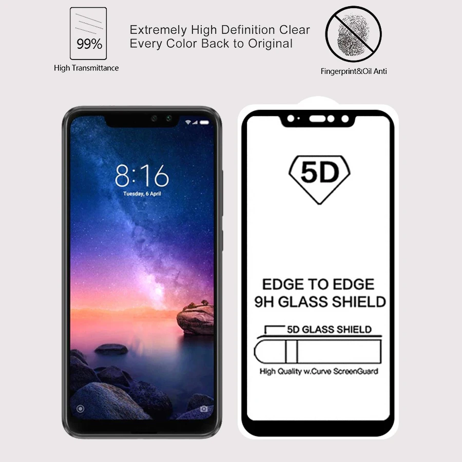 5D 6D 9D 9H полное клеевое закаленное стекло с полным покрытием для Xiaomi Mi Mix 3 2S Redmi Note 6