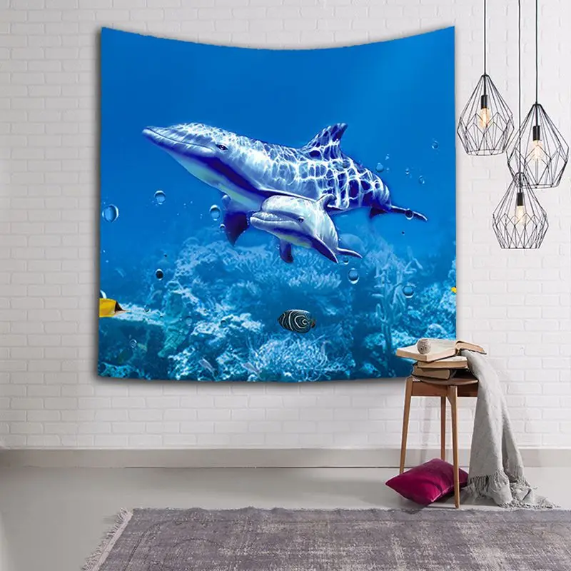 Подводный мир МАНДАЛА ГОБЕЛЕН настенный песчаный пляж пикник пледы коврик