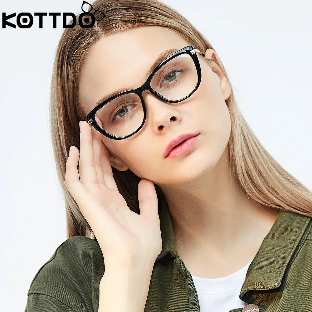 KOTTDO компьютерные очки солнцезащитные очки "кошачий глаз" в стиле ретро очки оправы для очков Для женщин мужская оправа для очков