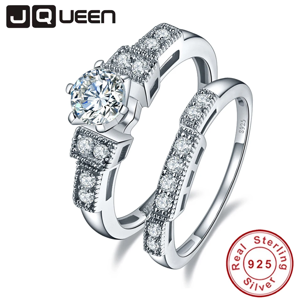 JQUEEN 100% Стерлинговое Серебро 925 пробы обручальные кольца для женщин роскошное