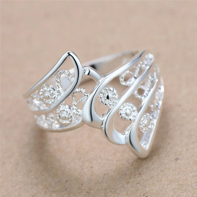 2016 Классическое серебряное кольцо в ретро стиле ажурное очаровательное