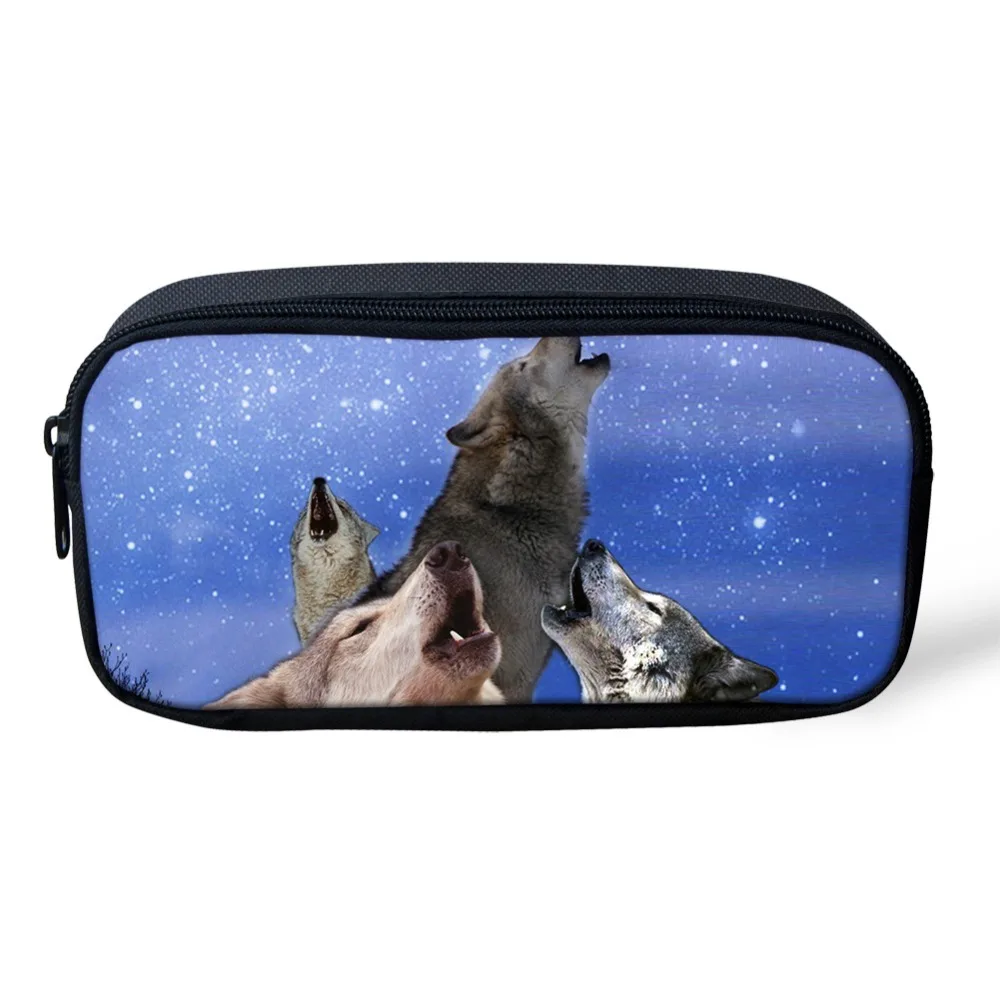 Косметички FORUDESIGNS с 3D рисунком волка для женской сумки органайзера маленькая