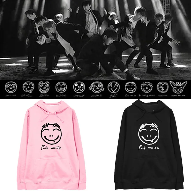 Kpop Wanna One окружающая подпись рисованная вручную одежда с капюшоном Харадзюку