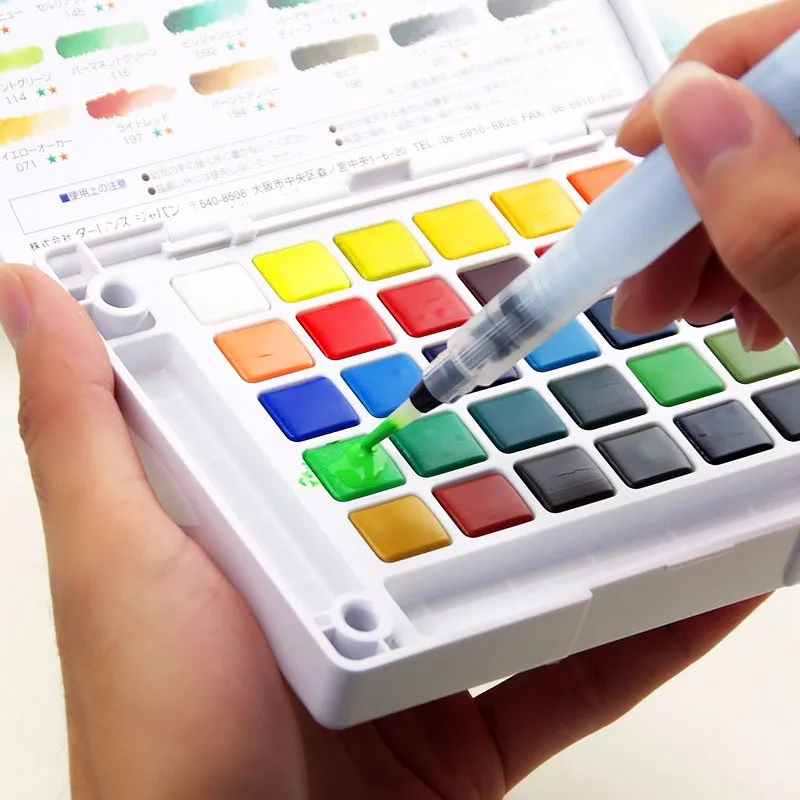 

Refillable Water Brush Ink Pen simple design Color Calligraphy Painting Pen for Student Drawing School Office Stationery